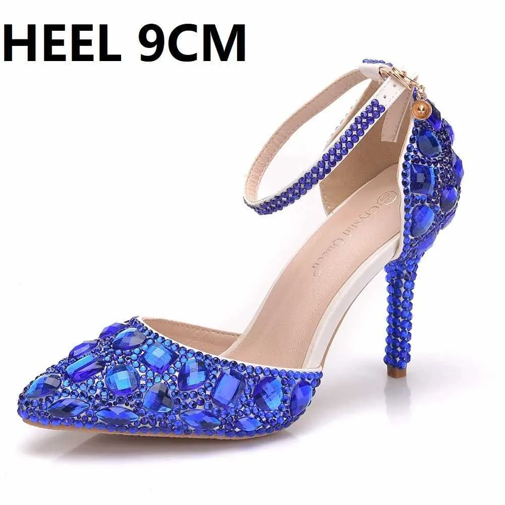 Chaussures habillées Crystal Queen Femmes Mariage Sweet Sweetone Bride Stiletto Princess Water Drill Sandals High Heels Pumps H240409 4DNW