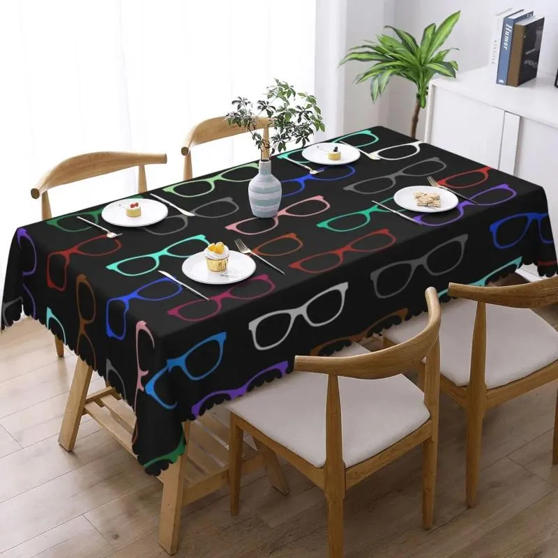 Table Tipide Lunettes Hipster Nappes rectangulaires Fashion pour la décoration de couverture de fête de Noël