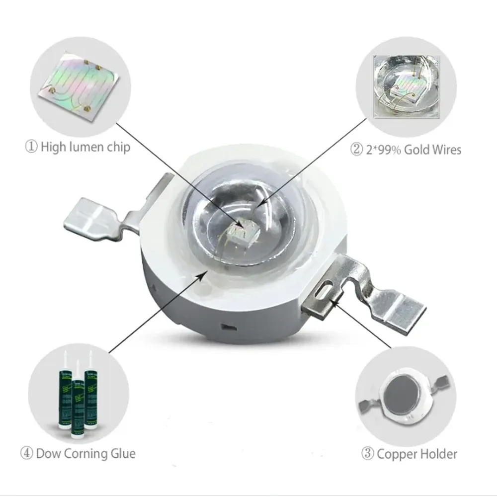 Irvima 1W High Power LED Chip – High Performance LEDs On Board – 1 Watt - View #3