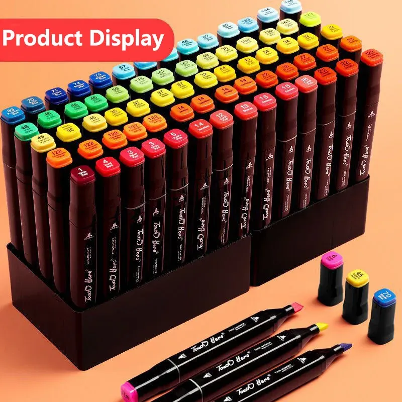 120/168/204/262 Marcadores de cores Definir arte pintando canetas de cabeça dupla desenho de canetas profissionais de mangás artigos de papelaria de artigos de papelaria