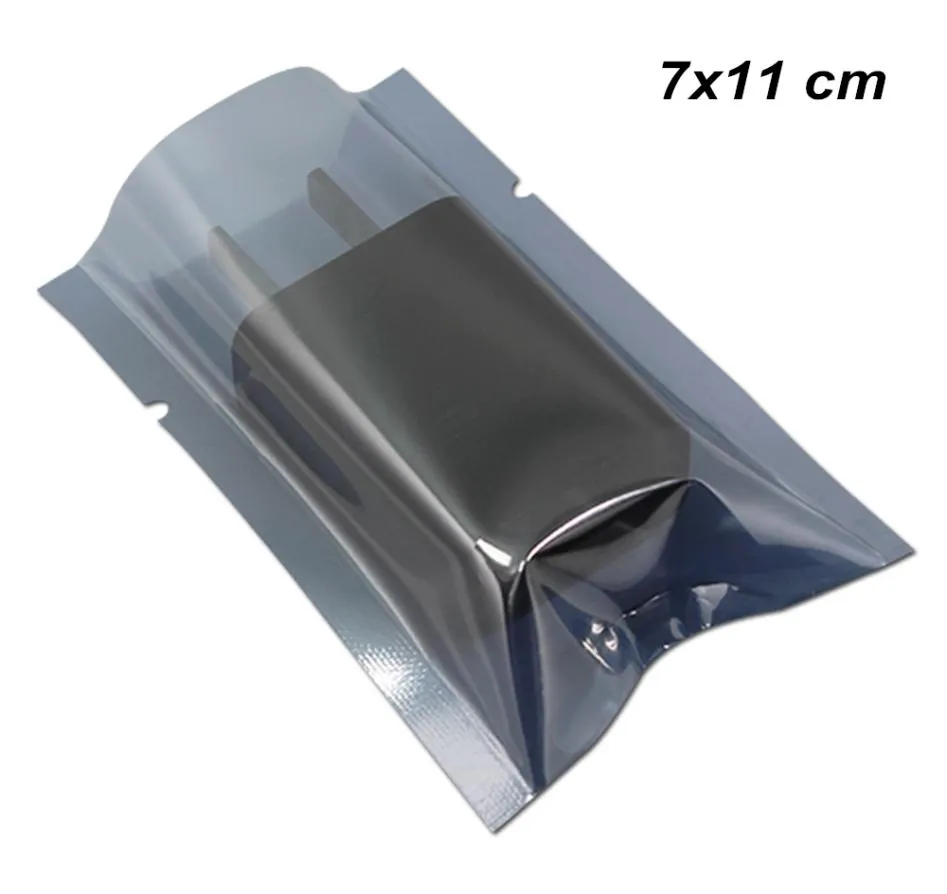 7x11 cm Öppen Top Antistatic Poly Plastic Vakuum Värmtätningspåsar för elektronik Tillbehör Vakuum Värmtätning Hårddisk USB -kabel Sto1729064