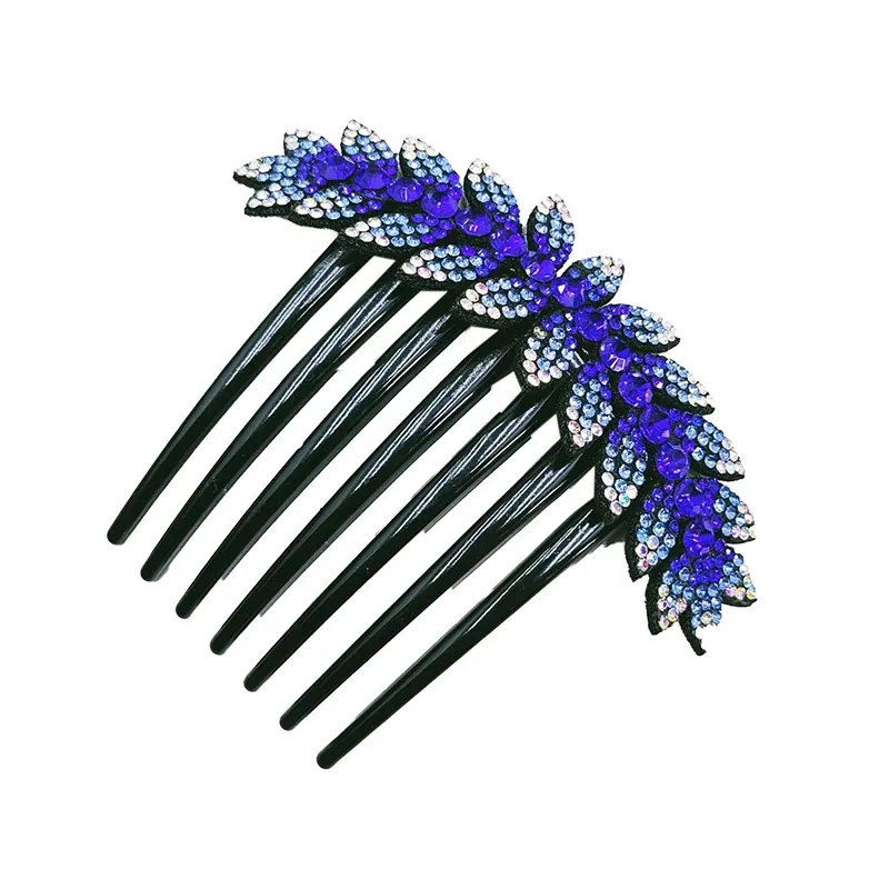 Crystal Rhinestones Hair Combs Clip Vintage Flower Hairpins Hair Style Tool Shiny Bun Hair Combs Bridal Wedding Head Dress