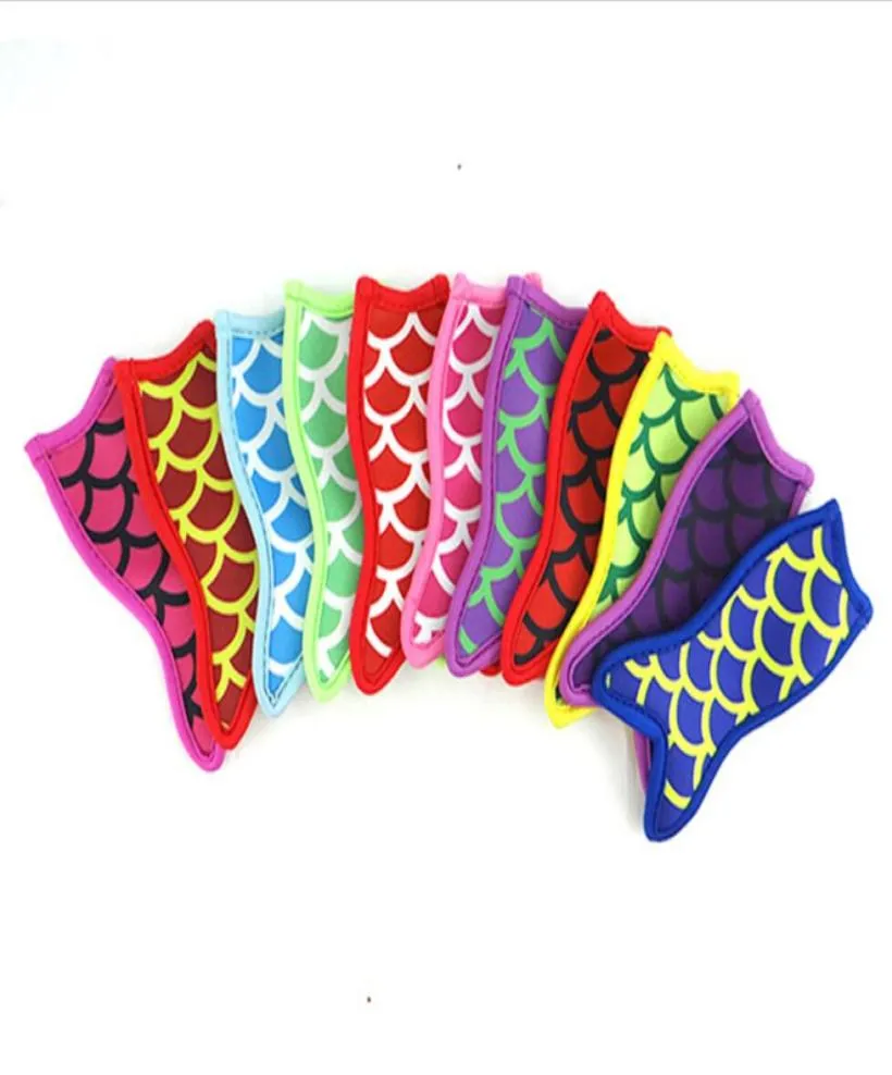 Antizing Reusable Portable Mermaid Ice Pop Sleeves Popsicle Ice Bags Neoprene Insulation Fabric Ice Sleeves zer Holders3317483