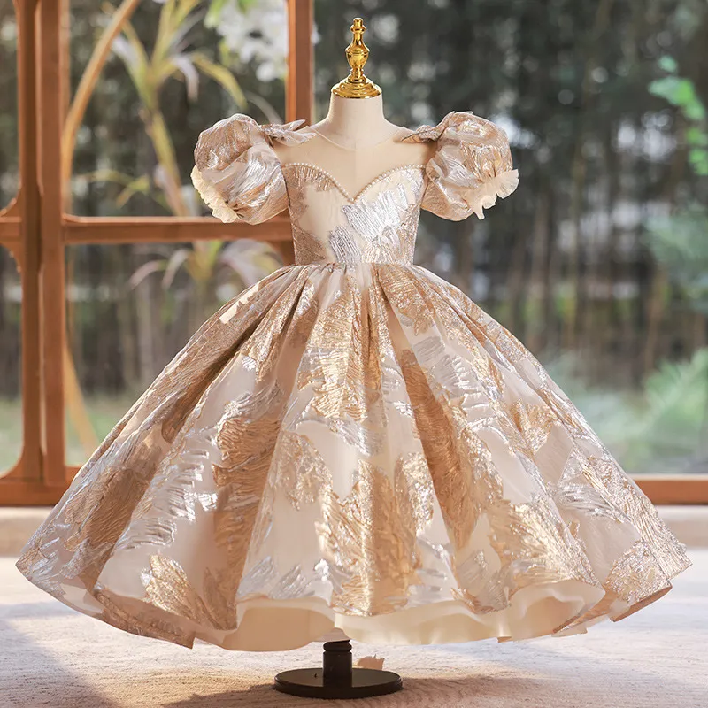 Lace Flower Girl Dress for Weddings 2024 Elegant Party Dress for Kids