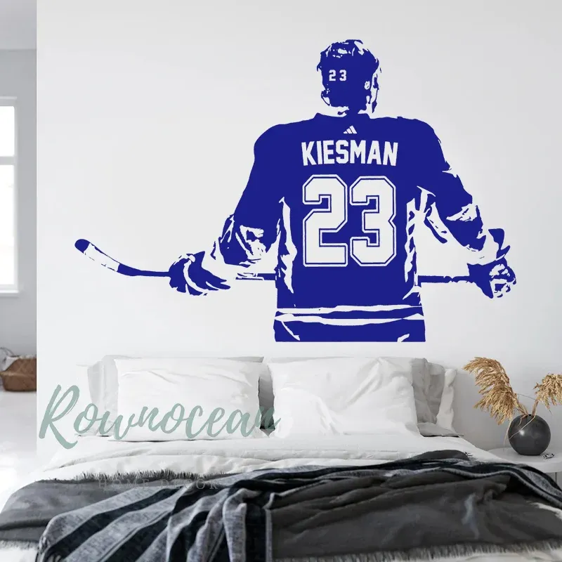 Custom Name & Number Right Left Handed Hockey Wall Sticker Vinyl Home Decor Boys Room Teens Bedroom Ice Hockey Player Decal G026