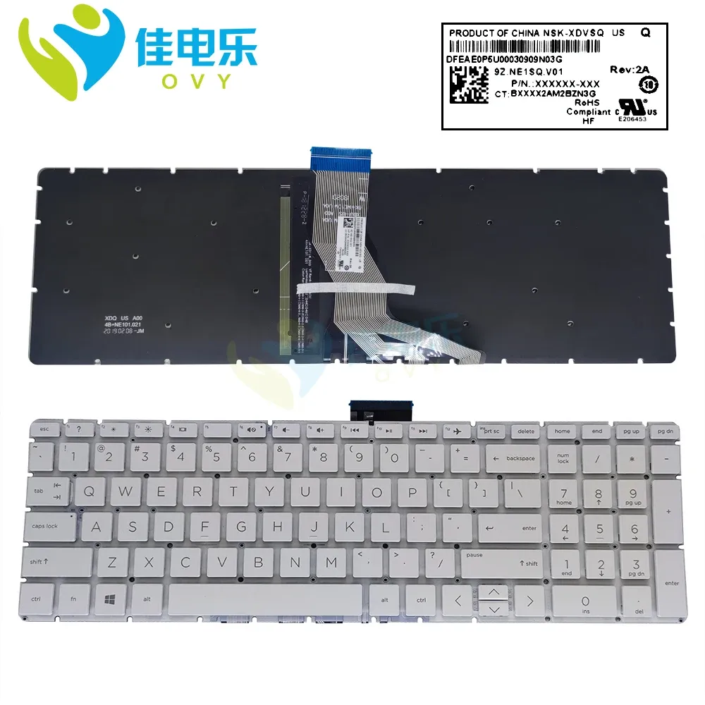 Keyboards US English Backlight Tastatur für HP Neid x360 15bs 15 TBs 15bp 15BR010NR 15BW008CA 17AK AR 17BS100 250 256 G6 L60342251