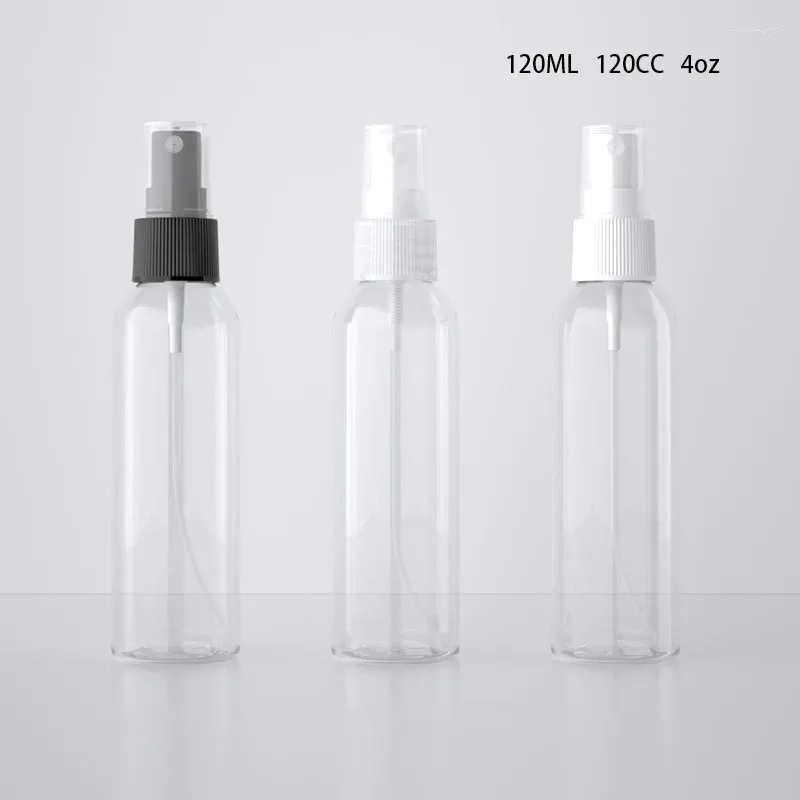 Lagringsflaskor 24 x 120 ml 150 ml 200 ml transparent spray 200cc Clear Pet Plastic Container Bottle Fine Mist Sprayer Shampoo Packaging