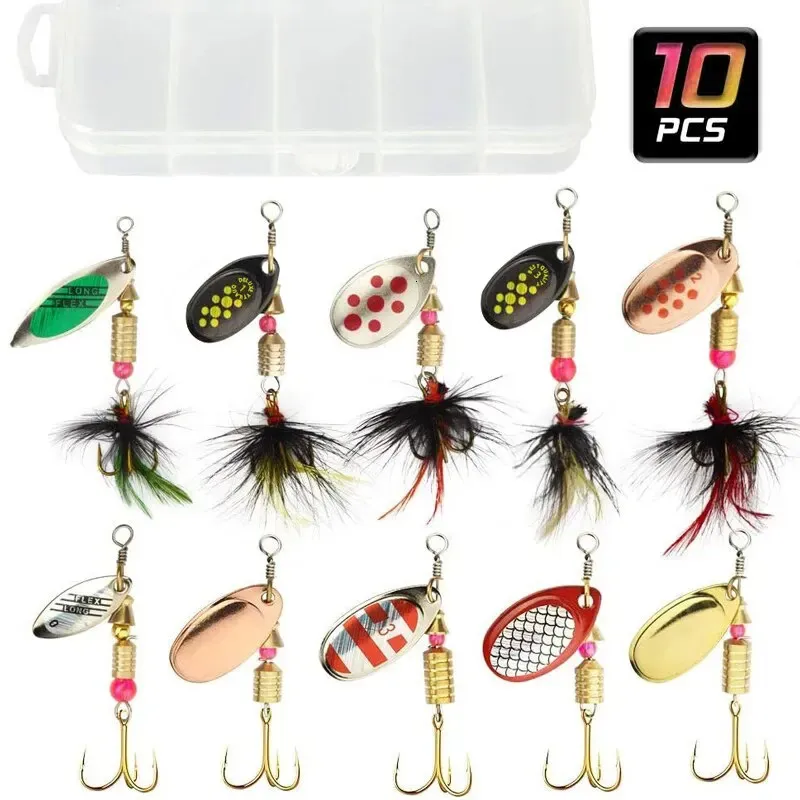 Spinner de colher de metal isca 2 a 8g 35g 10pcslot SpoonBait Crankbaits Wobblers de pesca para pique de crochê tackles de isca 240327