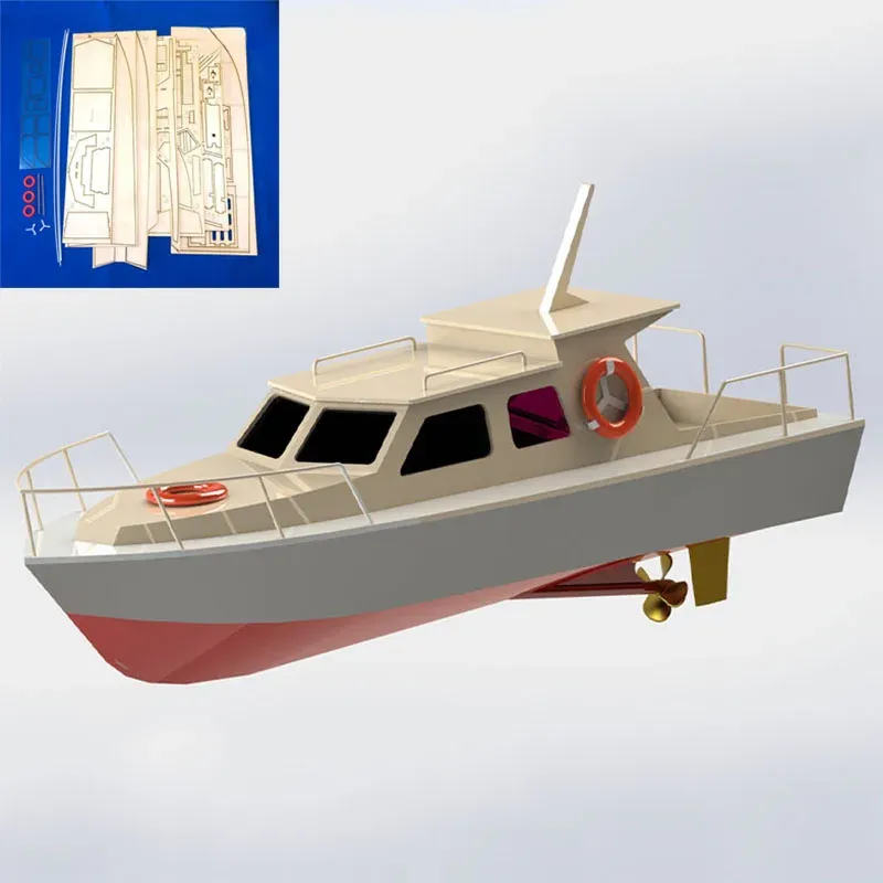 1/30 RC Boat modelo iate peixe voador peixe diy montagem