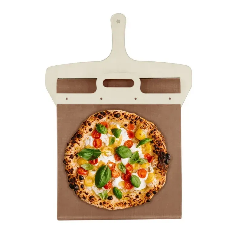 Metal Pizza Peel Sliding shovel Shovel Foldable Wooden Handle Transfer Tray Pizza Spatula Bread Baking Tools Kitchen Gadgets