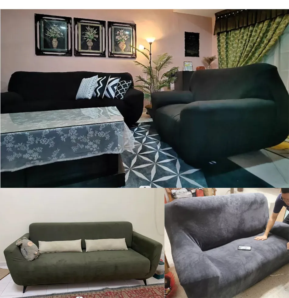 Amazon.com: Konsilsa Stretch Velvet Sofa Cover L Shape