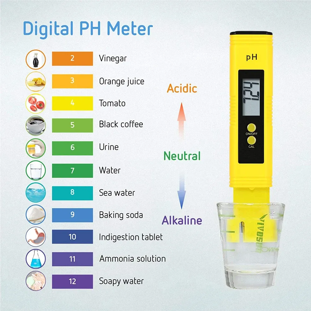 Tester di qualità dell'acqua digitale del misuratore PH VIP PH METRO 0-14 PH TESTER METER 0-9990 ppm Filtro dell'acqua LCD TDSEC