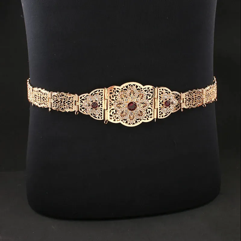 Marocain dames metal taist chaîne française mariage taise nual chain de mariage cadeau arabe robe robe body bande gold couleur 240326