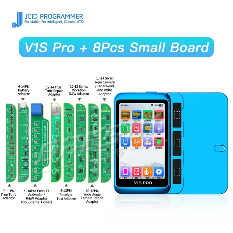 JCID JC iPhone 용 최신 V1SE 프로그래머 123pm 배터리 플렉스 페이스 ID LCD Truetone 지문 SN 리더 터치 충격 수리