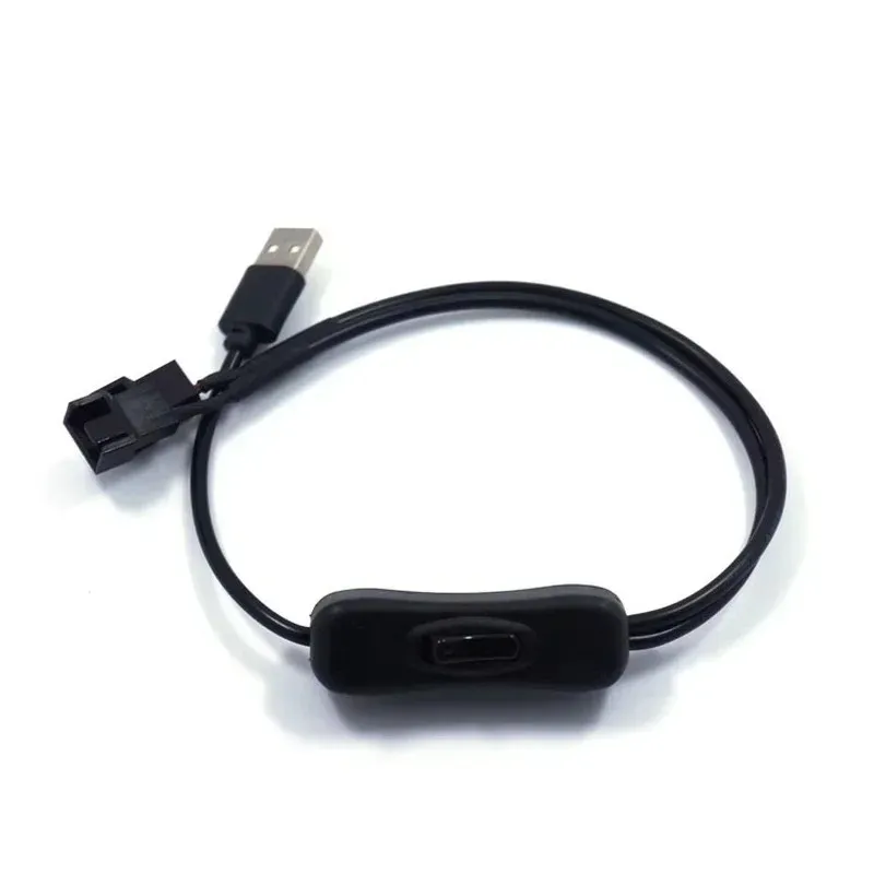 Cavo dell'adattatore di alimentazione della ventola da 1 a 2 modi da USB a 3/4 pin Pwm 5 V Connettore della ventola con interruttore On / Off, 22AWG 40cm / 15.75in