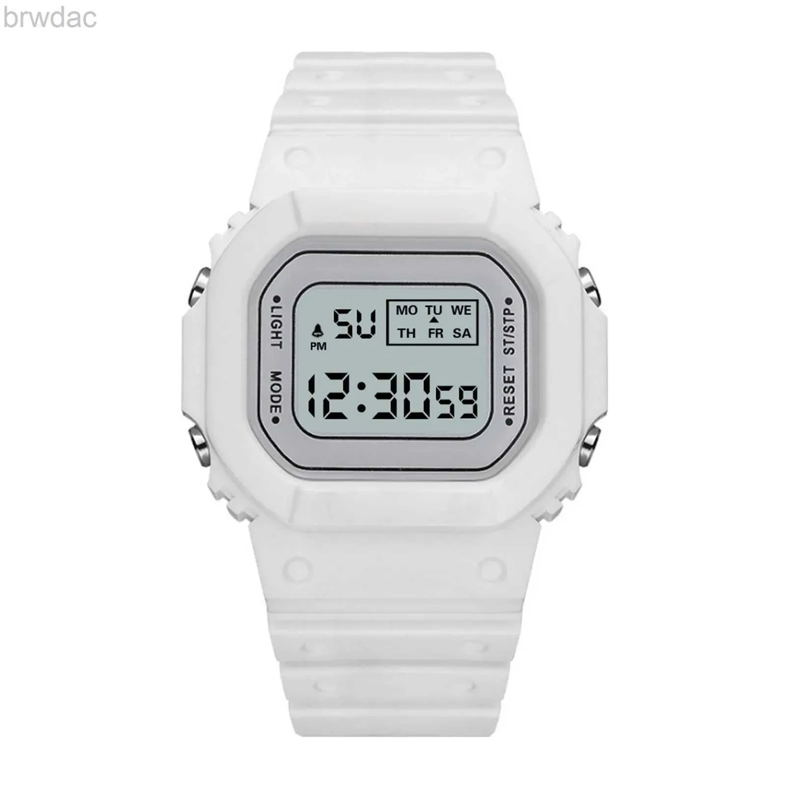 Zegarki damskie kobiety oglądają elektroniczny zegar na nadgarstek Waterproof Watch Watch LCD Digital Date Guma