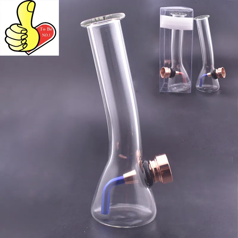 Großhandel Travel Mini Glass Tabak Rauchrohr Proteable Clear Bubbler Becher Wasser Bong mit Metall Trockener Kräuterschale