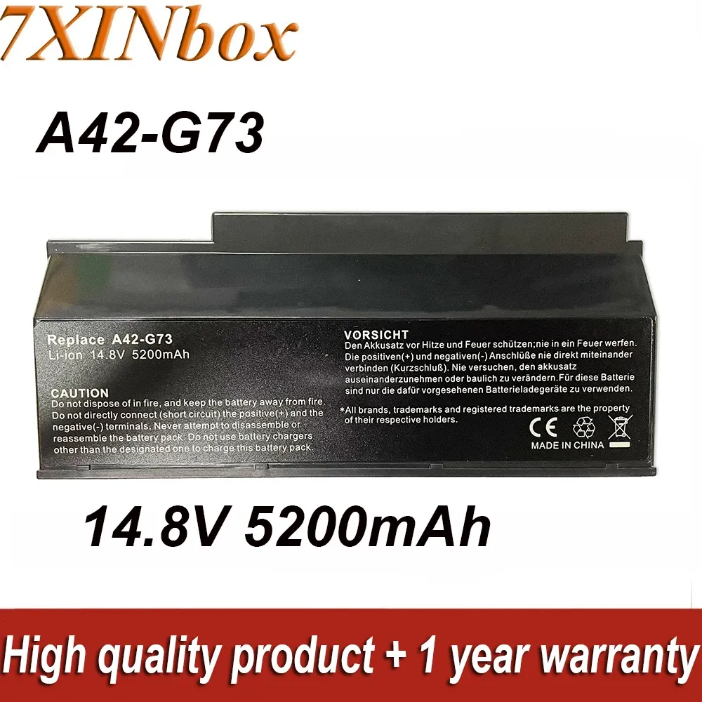 Batterie 7xinbox 14.8v 5200MAH A42G73 A43G73 Batteria per laptop per ASUS G53JW G53SW G53SX G73S G73JH VX7SX Series Sostituisci la batteria