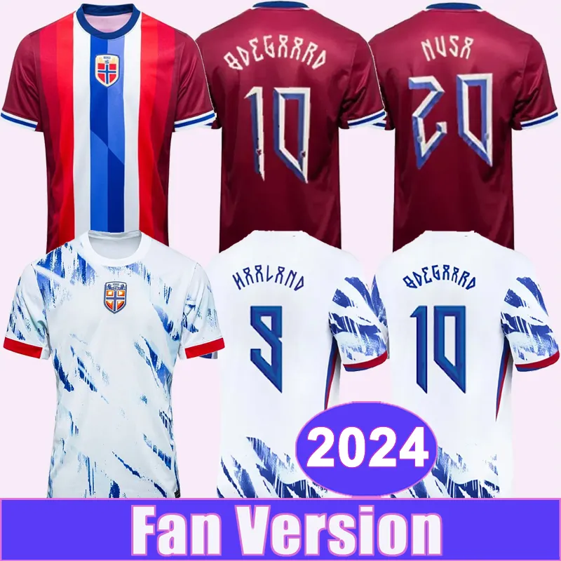 2024 Haaland Seleção nacional Mens camisas de futebol nusa Home fora camisas de futebol branco Manga adulta