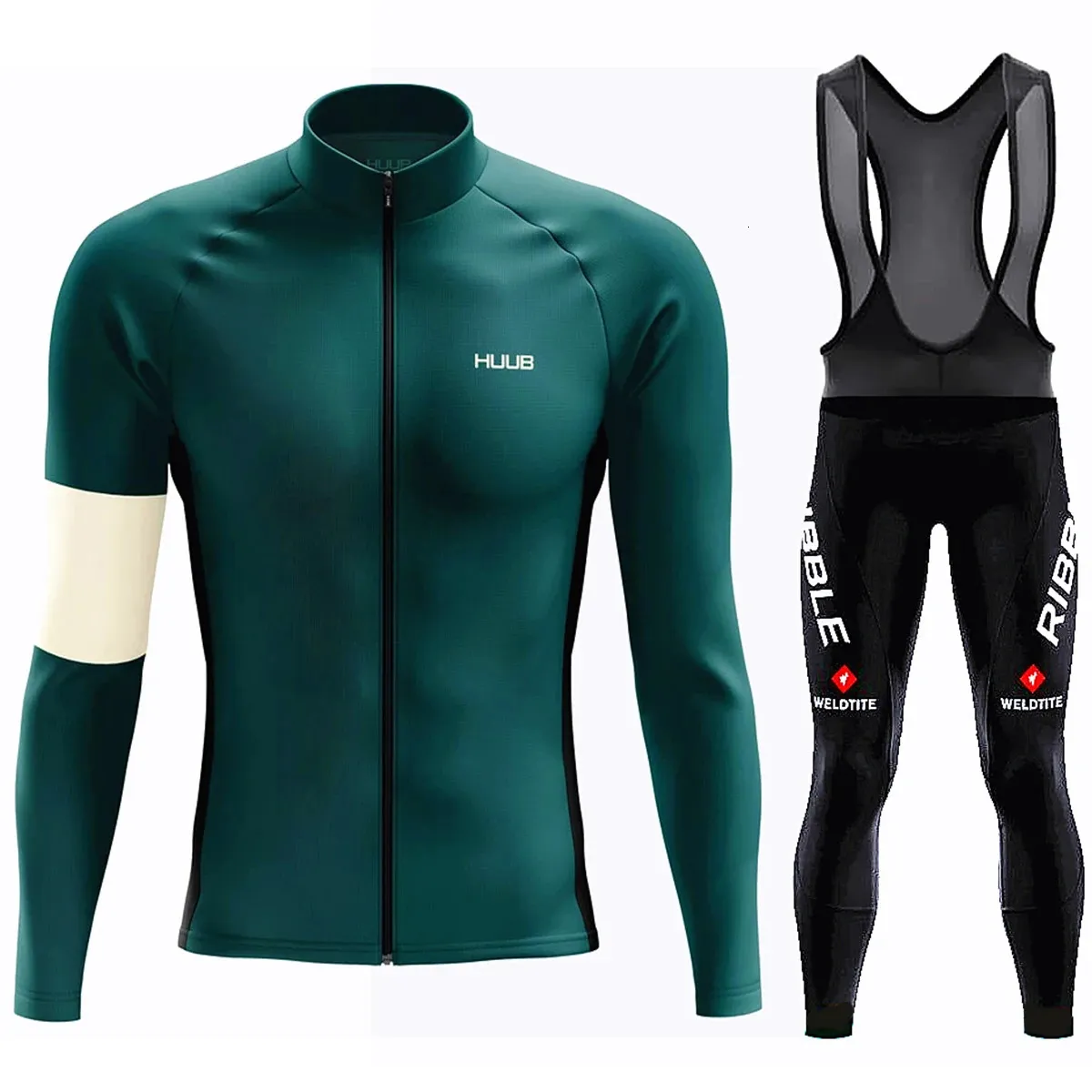 HUUB Mens Team Cycling Suit Set Long Sleeve Mountain Biking Clothing Winter Brushed Warm Uniform De Ciclismo Para Hom 240408