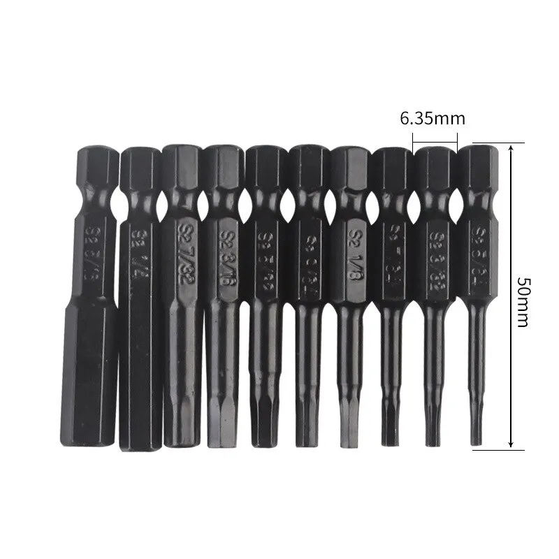 Hexagonal Bit Set Wear Resistant S2 Alloy Steel Multi Standard Imperial ...