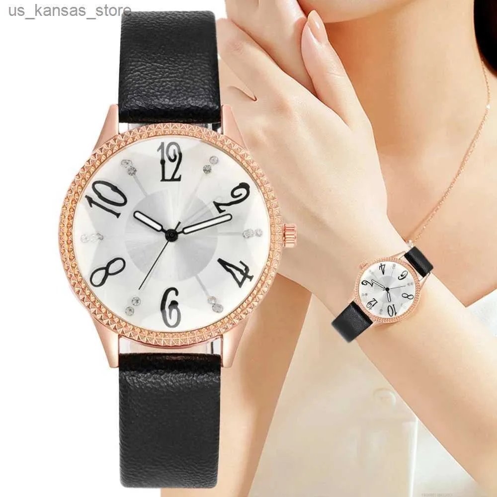 손목 시계 패션 2023 새로운 브랜드 간단한 여성 석영 고급 다이아몬드 캐주얼 가죽 레이디 손목 시계 선물 240409
