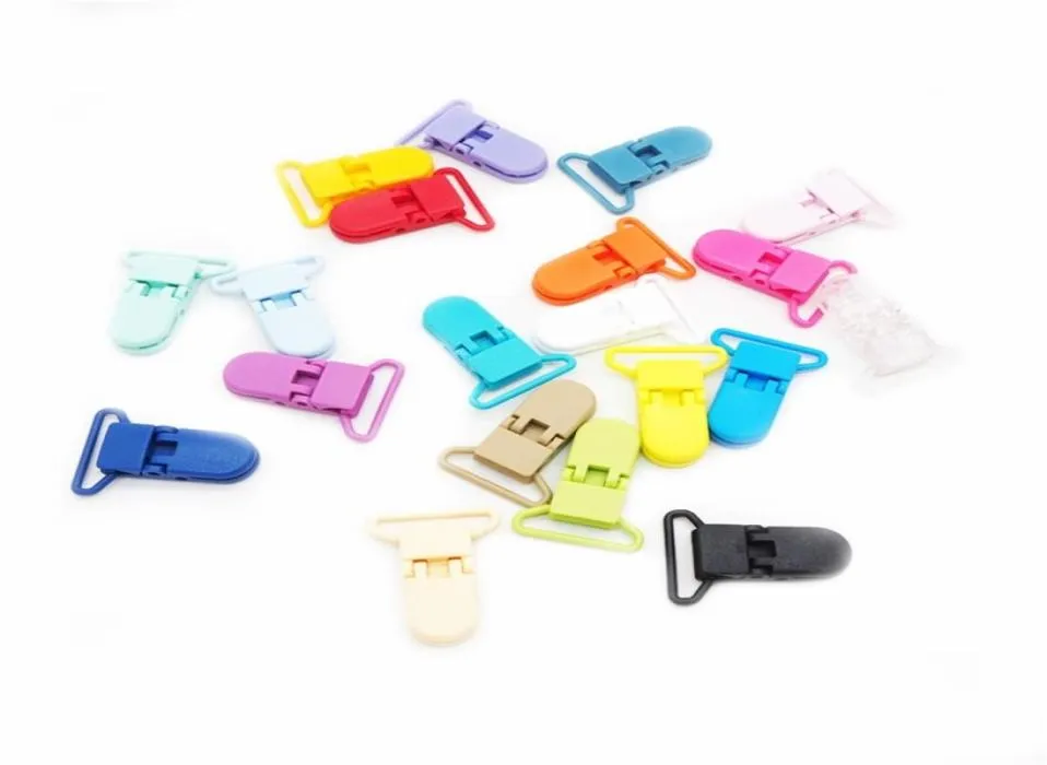 CHENKAI 50PCS 25 mm Clips de sucette pour bébé en plastique Clips de suspension Mélange Mélanges Couleurs Soother Holder pour les accessoires d'alimentation pour bébé 2010178259773