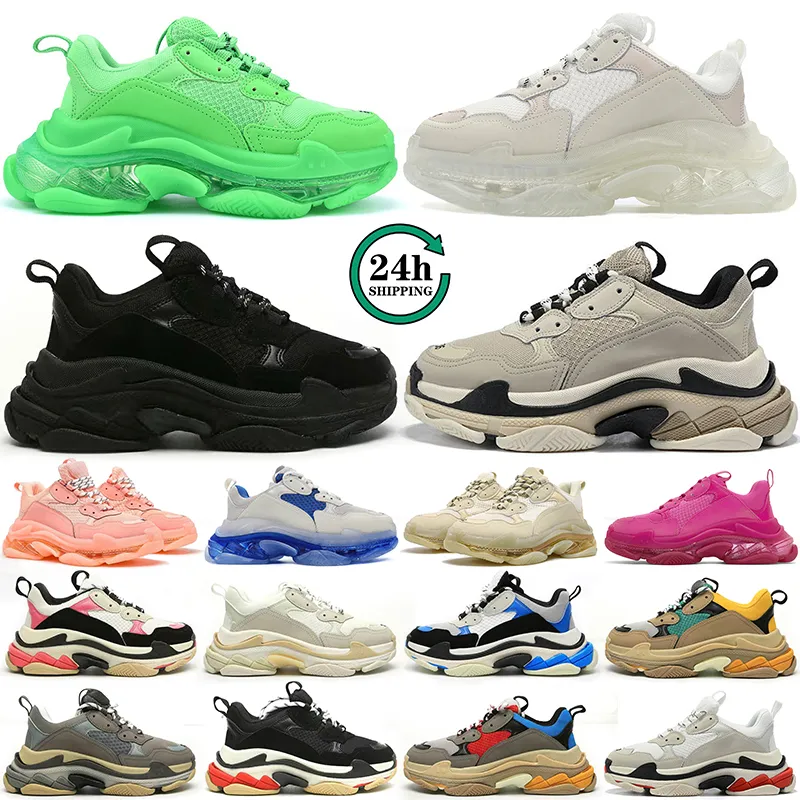 triple s men women designer shoes platform sneakers black white sail green fuchsia pink sand dark grey beige blue light mens womens trainers outdoor tennis