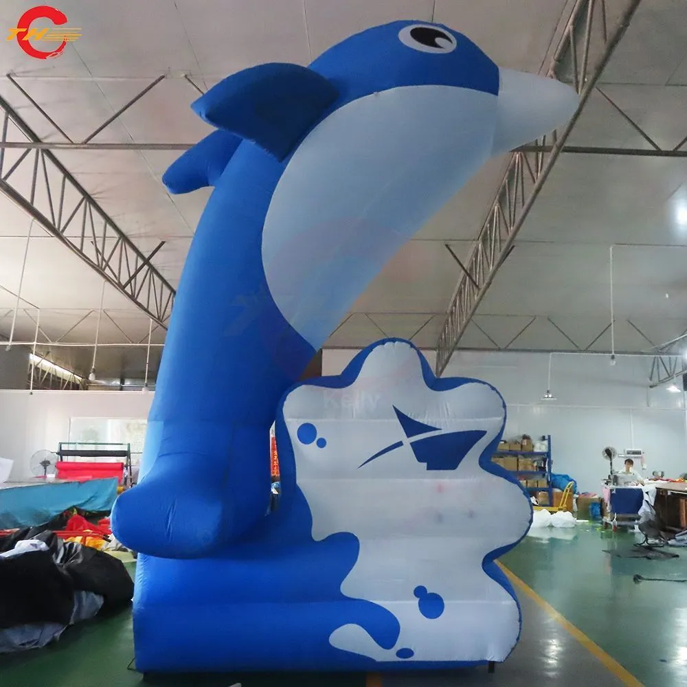 wholesale Outdoor Activities 5m (16.5ft) /8m (26ft) Giant Inflatable Dolphin Model Cartoon Sea Animal Advertising inflatables for Sale