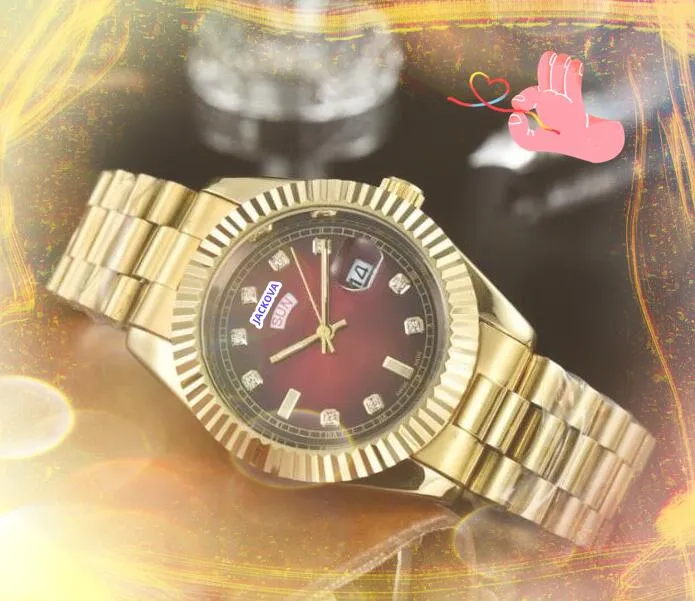 Business Trend Highend Edelstahl Uhren Männer Frauen Quarz Chronographen Uhr Tag Datum Zeit Woche Kalender Europäische Automatik Bewegung Armbanduhr Geschenke