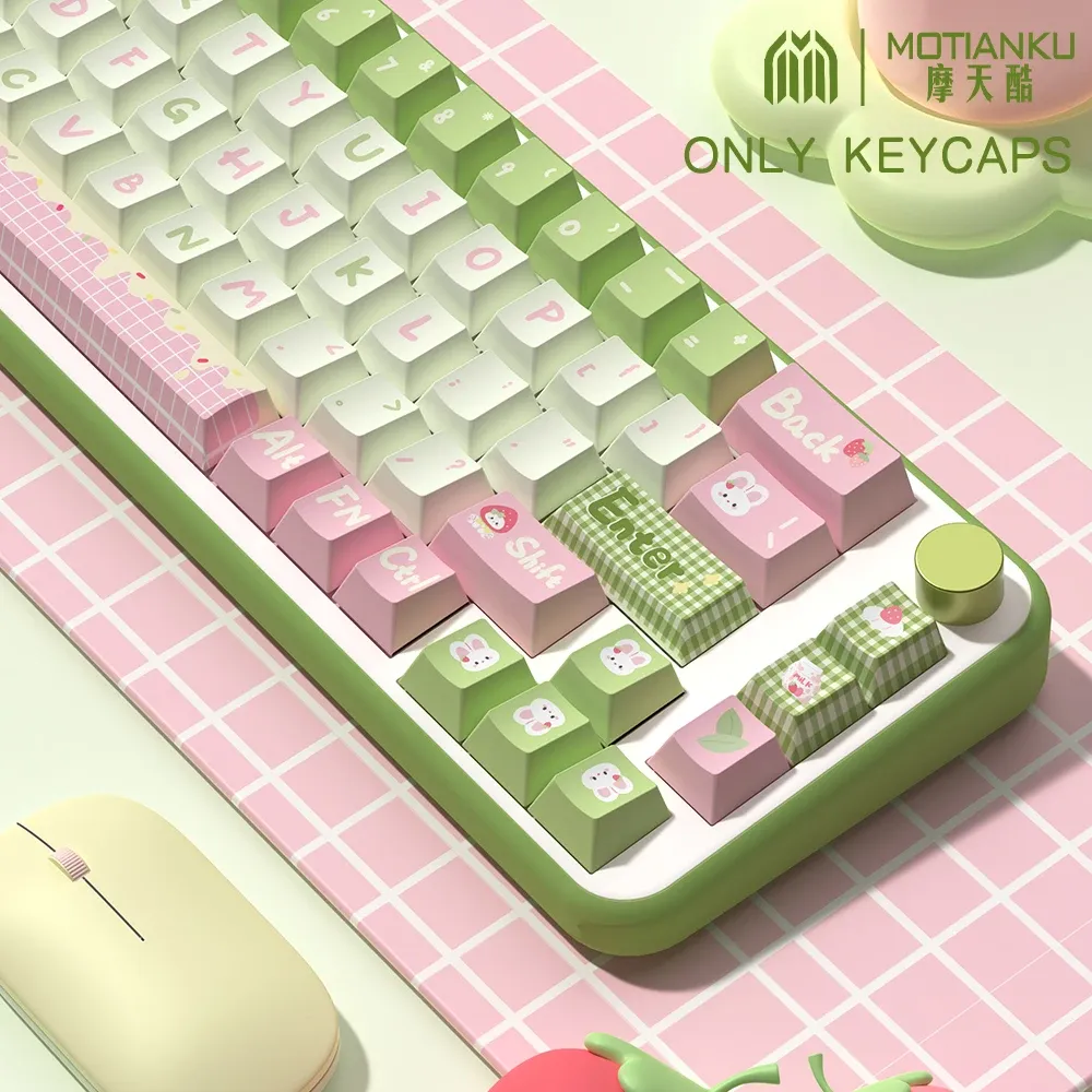 Accessories 158 keys sweet milk rabbit Cartoon Theme Keycaps MDA/Cherry Profile Key caps for 61/64/68/84/87/96/98/104 Mechanical Keyboard