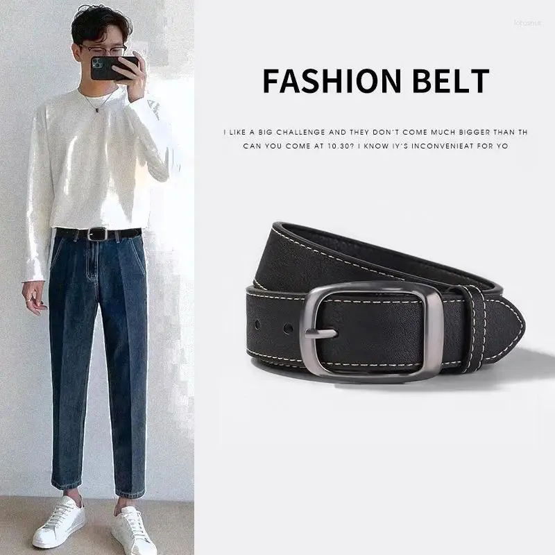 Ceintures ceinture man 2024 en cuir pur durable et robuste pantalon de tendance pour hommes