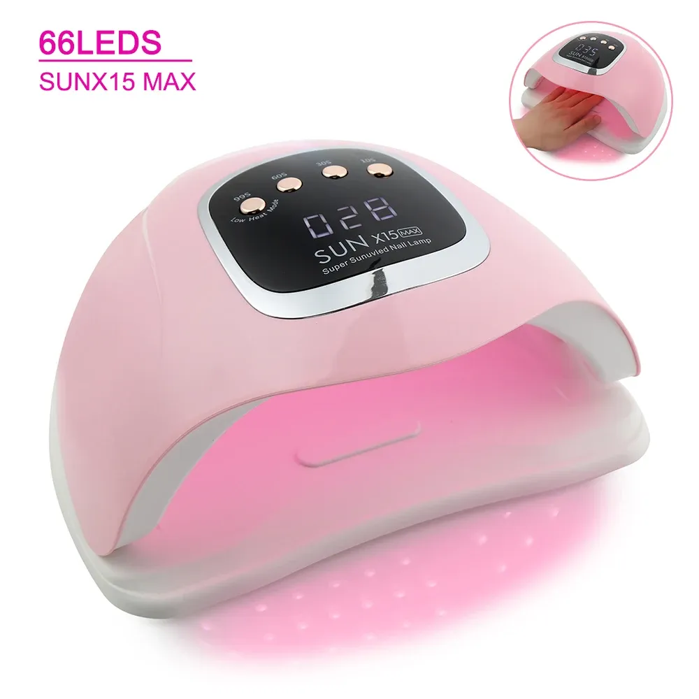 Séchants Sun x15 MAX UV LED LED à ongles pour séchage rapide Sécheur de vernis à ongles 66leds Utilisez la lampe glacée avec capteur automatique pour la manucure Salo