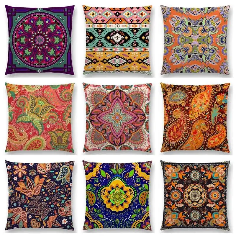 Pillow Est Boho Paisley Oriental Floral Pattern Geometric Prints Fantasy Petal Cover Sofa Throw Pillowcase