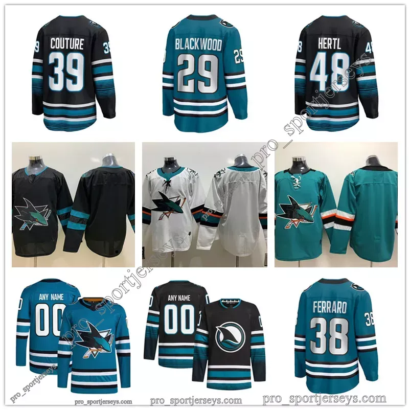 Сан -Custom Jose Sharks хоккейные майки 33 Calen Addison 90 Джастин Бейли 94 Барабанов 5 Мэтт Беннинг 29 Маккензи Блэквуд 17 Томас Бордело 4 Кайл Берроз