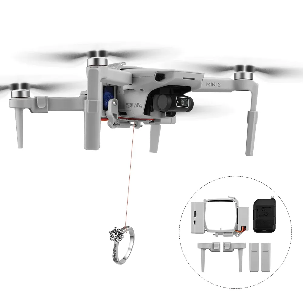 Droni Thrower AirDrop System per DJI Mini 2/Mini SE/Mini Mini Drone Droni DRONE DROVE Dispenser Aibocchi di trasporto Accessorio per droni di trasporto