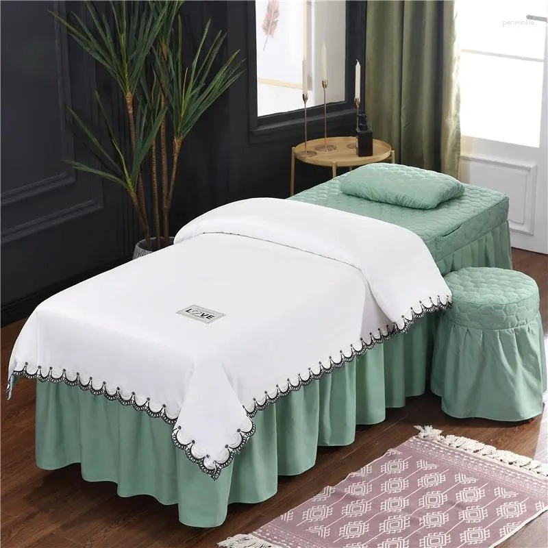 Zestawy pościeli Wysokiej jakości koronkowy salon piękności masaż spa grube arkusze łóżka poduszka kołdra okładka niestandardowa rozmiar#a