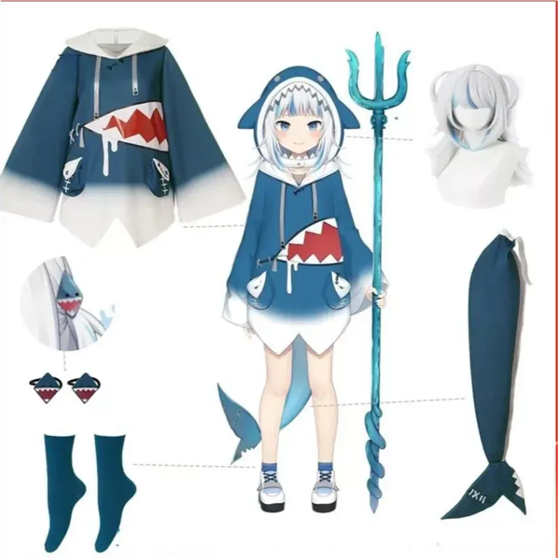 Costume de cosplay do Hololive Gawr Gura