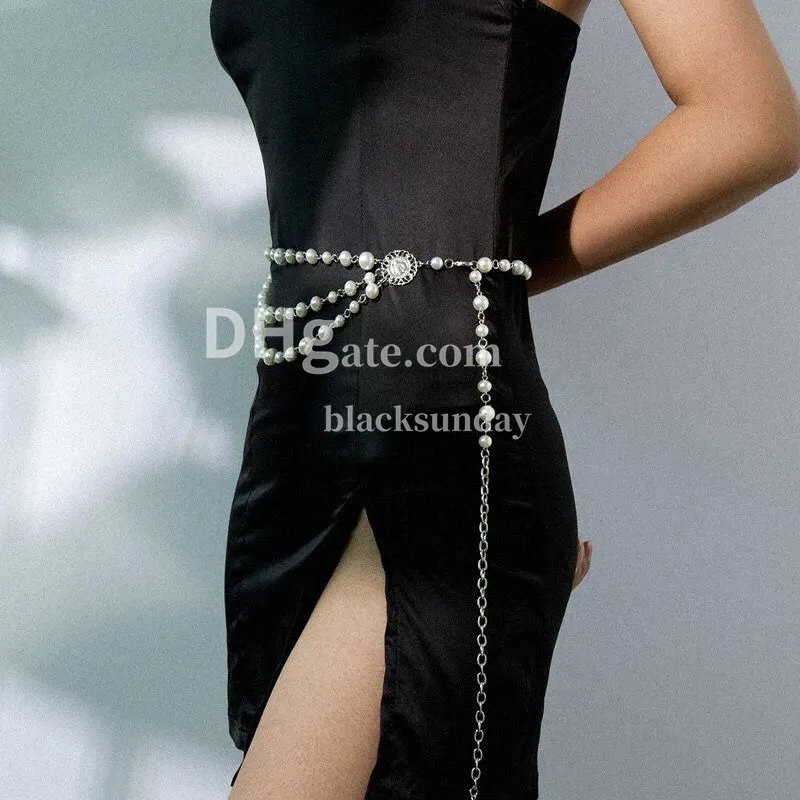 Accessoires Luxury Bund Sweet Woman Decorative Kleid Perle Taillenkette Koreanische Version Multi -Layer -Modegürtel