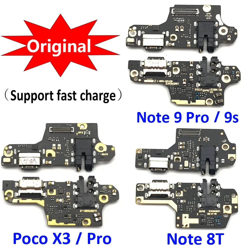 Original pour Xiaomi POCO X3 Redmi Note 8T 9S 9 Pro USB Charging Port Port Pilde Connecteur Jack Carte de charge Câble flexible