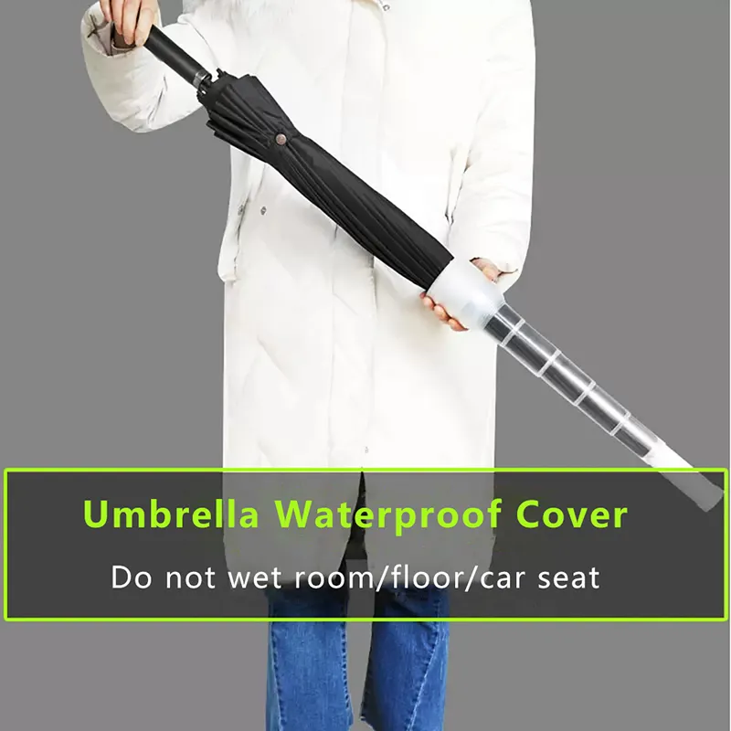 Umbrella Waterproof Cover 70cm/80cm Plastic Non-drip Car Retractable Cover Home Sleeve Holder Drip-proof Umbrella Transparent