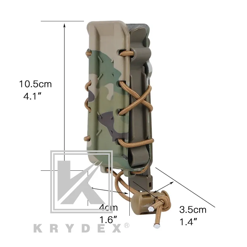 KRYDEX 9 mm Pistol Magazine Pouch Tactical MOLLE + BOURNE DE LUTRE MAG MAG Holder FastMag Carrier pour chasse Airsoft
