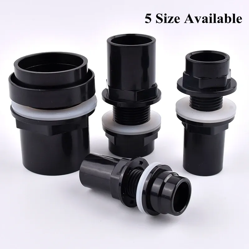 3 Colors 20~50mm Aquarium Drain Joint PVC Pipe Water Inlet Outlet Fittings Overflow Thread Water Tank Supply Fish Tank Connector