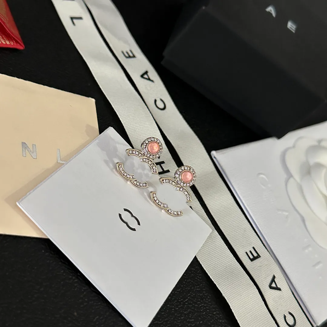 Luxury Silver Plated Earstuds Brand Designer Sakura Powder High Quality Jewelry Earstuds Fashionable Charming Girl High Quality Earstuds Box Gathering