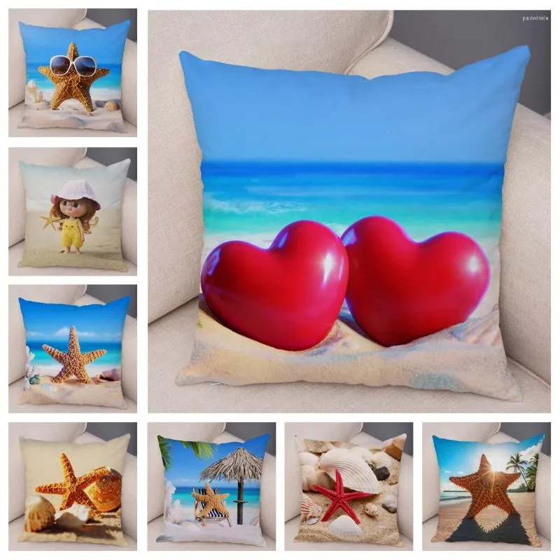 Pillow Sea Star Love Heart Décors de coeur Couvre de case à la maison Livrés Oreillers décoratifs pour canapé-lit 45 Nordic