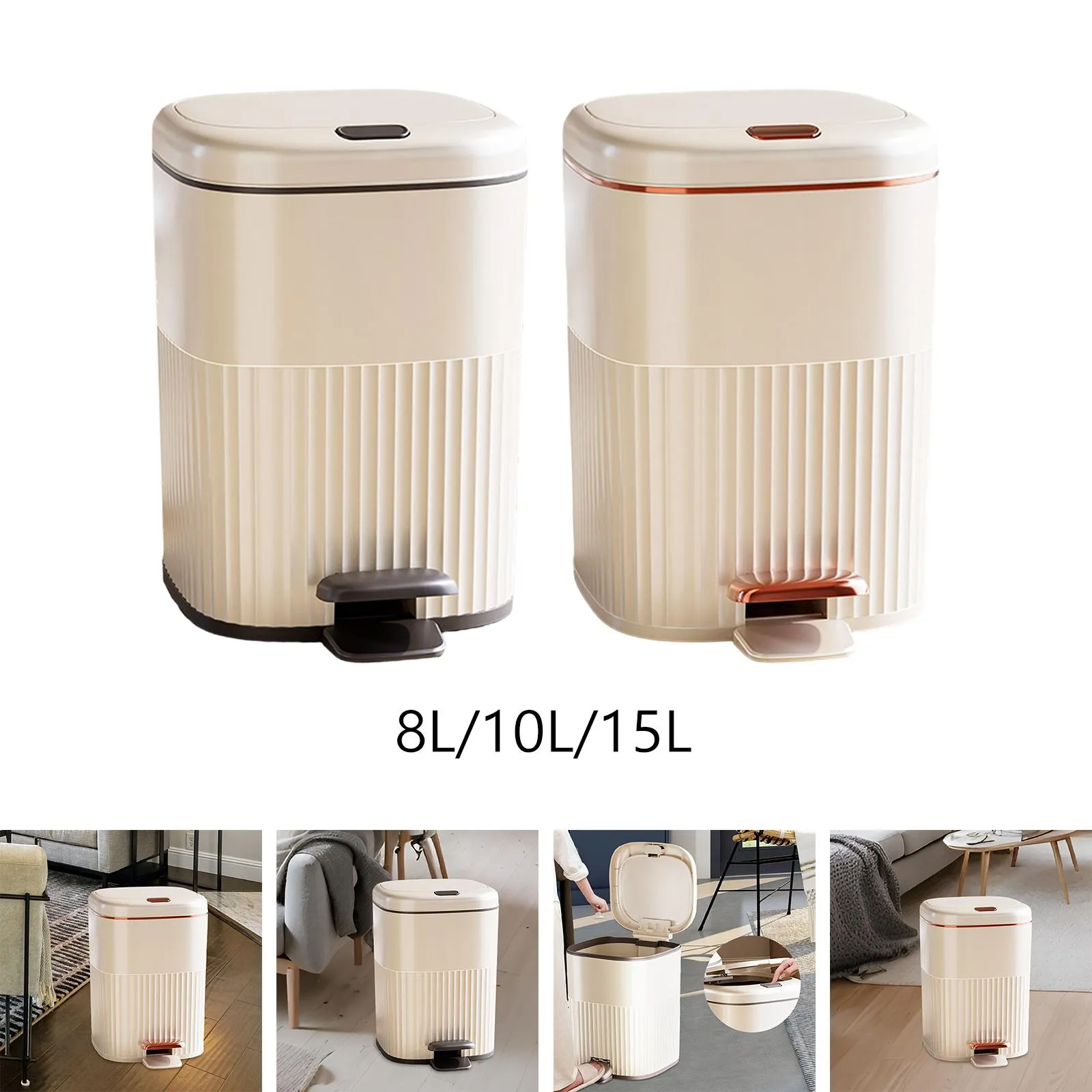 Step Trash Can with Lids Simple Foot Pedal Garbage Bin Garbage Container Bin for Study Toilet Entryway Laundry Room Home