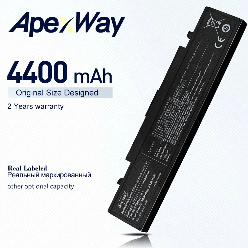 Batterien Apexway 4400mah Laptop Batterie Forsamsung AAPB9NS6B PB9NC6B R580 R540 R519 R525 R430 R530 RV511 RV411 RV508 R528 PB9NS6B R730