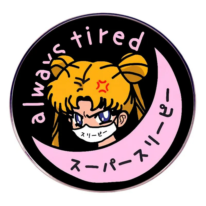 Halloween sailor moon enamel pin childhood game movie film quotes brooch badge Cute Anime Movies Games Hard Enamel Pins