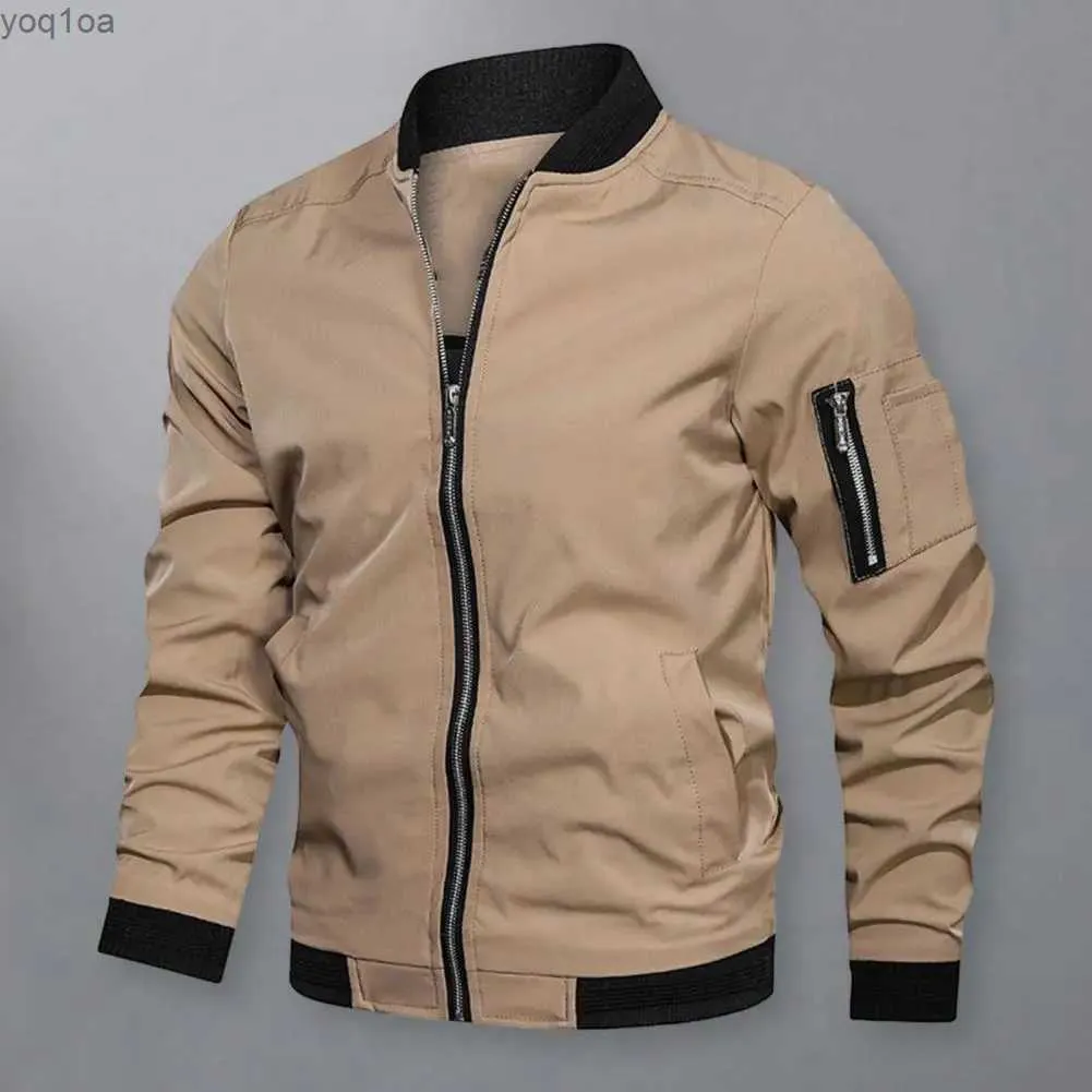 Herrjackor Autumn Mens Casual Windproof Jacket Fashion Bomber Jacket Mens Baseball Jacket Camping Jacket Menskläder 6xll2404