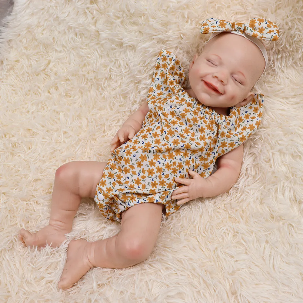 Vollence 14 Inch Platinum Full Silicone Baby Dolls Bald Solid Soft